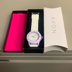 Avon Colored Bezel Silicone Strap Watch Purple Brand New in Box
